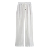 Fongt Straight Trousers 2025 Spring And Summer Tice With Tight High Waist Leisure Loose Broad Legs Trousers Women