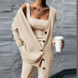 Casual Three Pieces Buttons