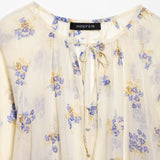 Fongt Homemade New Women's Classic Flower Printed Transparent Shirt 2587/056/330