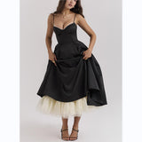 Fongt Women's New Sling V-Neck Sleeveless Dress Pony Skirt