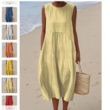 Fongt And Summer 2025 New Sleeveless Casual Print Temperament Dress Dress Body Small Fresh Casual Dress