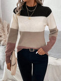 Fongt And Winter Hit Sweater Women's Suit Round Collar Long-Sleeved Knitted Shirt Casual Top