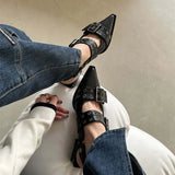 Fongt Small Fragrant Feng Tip Mary Jane Shoes Women 2025 Spring With Skirts Small Leather Shoes Retro Coarse Heel Single Shoes Women