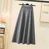 Fongt And Winter 2023 With Sweater High-Waist Jacquard Long Knitted Half-Length Umbrella Skirt Temperament Wool Long Skirt-Outfit