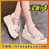Fongt Temperament Lady Soft Soles Do Not Tired Sandals 2025 Net Red Elegant With Skirt Fresh Elegant Single Shoes