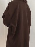 Fleece Patchwork Half Zip Sweatshirt-Outfit