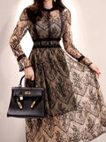 Fongt Up The Hollow Lace Dress 2025 New Korean Style Long Dress Fashion Waist Lace Bottom Skirt