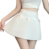 Fongt Yuanying's Same White Half-Dressed Woman's Summer New Hundred-Fold Skirt Sweet High-Waisted Thin A-Word Short Skirt