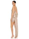 High-End Women's Glide Sexy Bag Butt-Meared Thoracic Dress Can Be Removed Large Bow Decorative Dress
