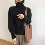 Winter Women Knitted Turtleneck Wool Sweaters Jumper 2022New Fashion Casual Basic Pullover Batwing Long Sleeve Loose