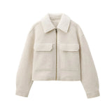 Fongt Homemade New Women's Basic Long-Sleeved Clip Short Jacket Jacket 3046288
