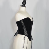 Fongt French Retro Velvet With Thoracic Fish Bone Girded Lumbar Simple Shape Dress Corset Can Be Worn Outside