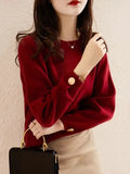 Fongt Sweater Women's Autumn And Winter 2025 New Knitted Knitted Winter Thick Loose New Year Red Chic Top