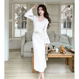 Fongt Girl Cheongsam Dress 2025 New Name Of The Retro Fashion Buds Lace Open Fork To Repair The Sexy Dress
