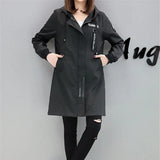 Coat Womens 2023 Spring Autumn Hoodies Tops Slim Students Baseball Clothes Medium length Windbreaker Coats Lady