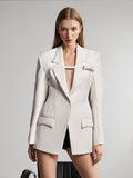Fongt Wind 2024 Autumn New Fashion Lapel Splicing Slim Version Of A Small Suit Jacket Female-Outfit