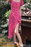 Sleeve Elegant kawaii Dress Women chiffon Print Retro Sweet Mini Dress Female Backless Korean Fashion Sexy cute Dress
