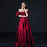 Fongt Shoulder Evening Dress 2025 New Atmospheric Long Dress Annual Conference Host Graduation Party