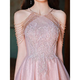 Pink Evening Dress Birthday Ceremony High-End Light Luxury Small Toast Bride High-End Engagement