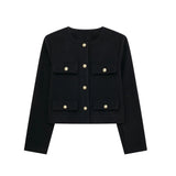 Fongt New Clip Round Collar Short Jacket 3046278