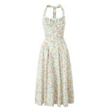 Style Lace Splicing And Compression Bar Long Neck Dress In Spring-Outfit