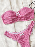 Fongt Single Swimsuit 2024 Ladies Split Swimsuit Wipe Strapless Sexy Bikini D925KY-Outfit