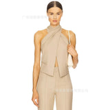 Fongt Women's Design Sensing Suit Ma Vestless Vest Women's Clothing