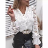 Fongt 2025Wish Exploding Shirt New Solid Color Lace V T-Shirt Women's Shirt