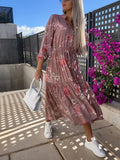 Print V Neck Long Shirt