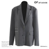 Fongt Autumn And Winter New Shoulder Personality Zipper Dark Buckle Short Coat Female 1762