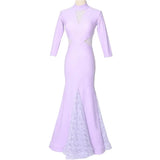 2024 Summer New Fashion Standard Dance Dress Performance Waltz Modern High Neck Lace Social Elegant Y2k Dresses TH2800-Outfit