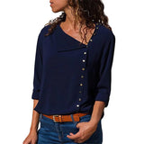 Tops And Blouses 2020 Fashion Long Sleeve Skew Collar Chiffon Blouse Casual Tops Plus Size Elegent Work Wear