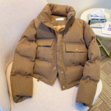 Big Pocket Parka Vintage Jacket Cotton Padded Female Puffer Jacket Overszie Coat Warm Outwear Women's Clothing Trend