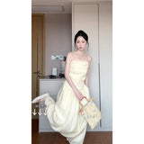 Fongt Sense Asymmetric Folding Design Corset Female High-Waisted Ponbo Skirt Niche Fashionable Suit