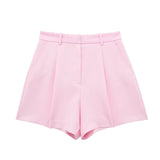 New Spring Style High Waist Shows Thin Pleated Casual Shorts 1478030-Outfit
