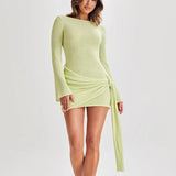 Fongt New Short Dress Women's Summer High-Sensing Sexy Hot Girl Knit Dress Skirt