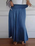 Fongt New Hot Women's Fashion Casual To Take Wide Legs Tight Waist Bandwidth Pants