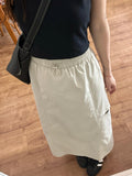 Fongt Pocket Work Dress Summer High-Waist A Word Casual Design Feeling Of Medium And Long Skirts