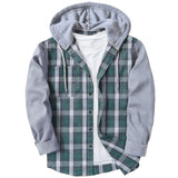Fongt Woven Lattice Men's Shirt 2025 Bumpy Long-Sleeved Cardigan Hooded Multi-Color Multi-Code Fast Selling