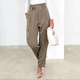 Fongt 2023 New Fashion Solid Color Polo Collar Slim Top Casual Harron Suit Suit-Outfit