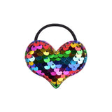 lot Cute Rainbow Solid Sequins Hair Band For Girls Star Heart Crown Elastic Rope Ponytail Holder Headband Hair