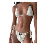Fongt New Summer Sexy Bikini Swimsuit Bow Tie Tie Biniki Swimsuit