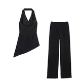 Fongt Asymmetric Blouse 0347302 Textured Trousers 0347303 Set