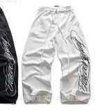 Fongt New Popular English Draft Design Men's And Women's Wide Leg Pants Side Print Series Trousers