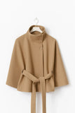 Fongt Women's Clothing Explosion Fashion Loose-Collar Collared Tidial Coat Belt Coat-