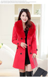 Fongt Autumn And Winter Large-Size Hairy Women's Coat Double Buckle Ebay Big Coat Collar