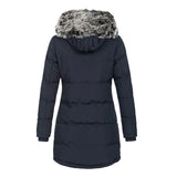 Women's Autumn And Winter New Ladies With Hats, Warm And Slim Cotton Clothes, Medium-Long Solid Color Jackets-Outfit