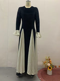 Fongt Autumn New Women's Fashion Hit Color To Receive The Waist Swing Dress