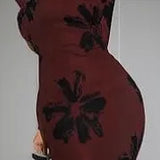Fongt Girded Skinny Sexy Dress With Print Slings Long Open Dress Women's Spring Summer