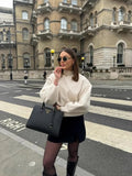 Fongt Women's Autumn And Winter New Fashion Trend Of Beadskin, Loose Edgy Short Jacket